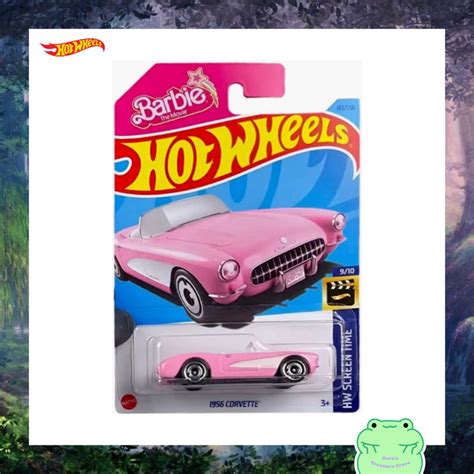 Jual Ready Hot Wheels Barbie The Movie Corvette Long Card Regular Hw Screen Time