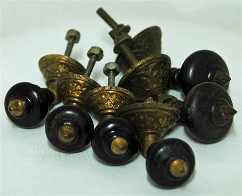 Antique Victorian Eastlake Brass Teardrop Drawer Pulls