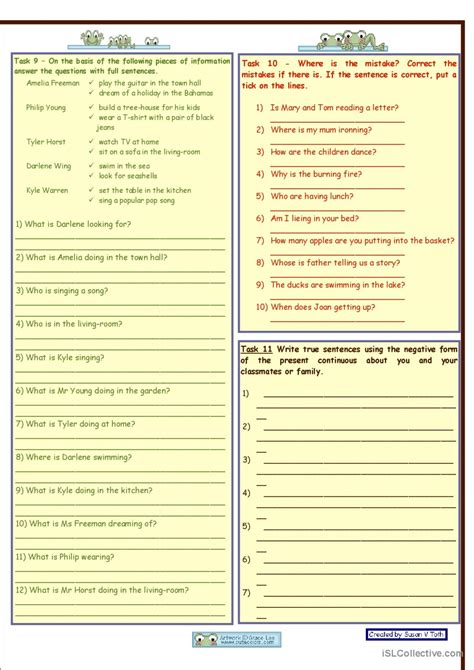 Present Continuous Tense * questions…: Français FLE fiches pedagogiques pdf & doc