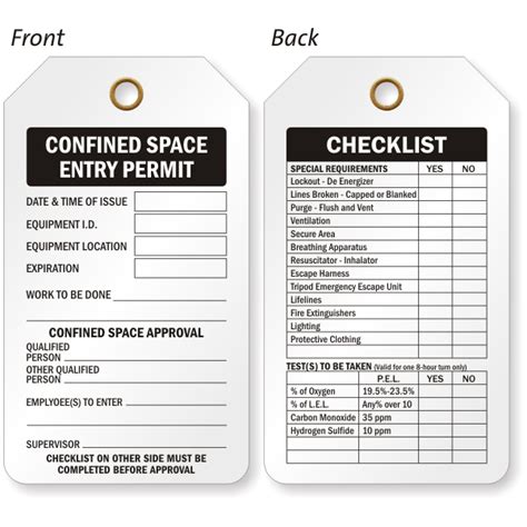 Sample Confined Space Permit