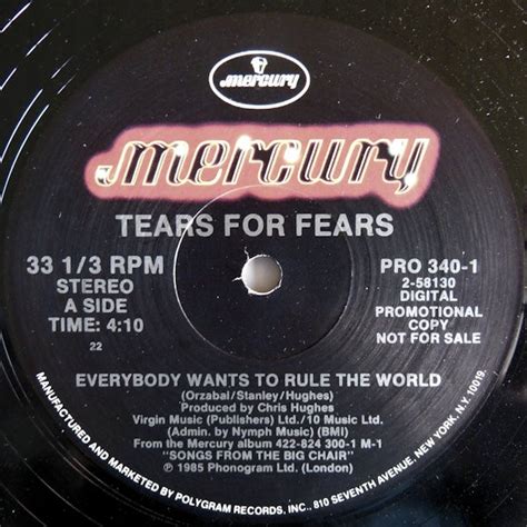 Tears For Fears Everybody Wants To Rule The World 1985 Vinyl Discogs