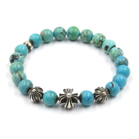 Chrome Hearts クロムハーツ ビーズブレスレット Bead クロスボール ターコイズ 8mm Bracelet Turquoise