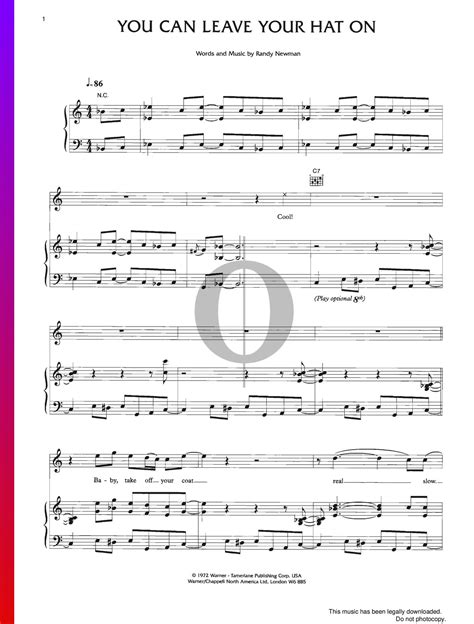 You Can Leave Your Hat On Joe Cocker Piano Sheet Music OKTAV