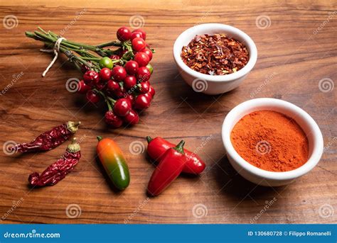 Fresh And Dry Hot Peppers Stock Photo Image Of Heat 130680728