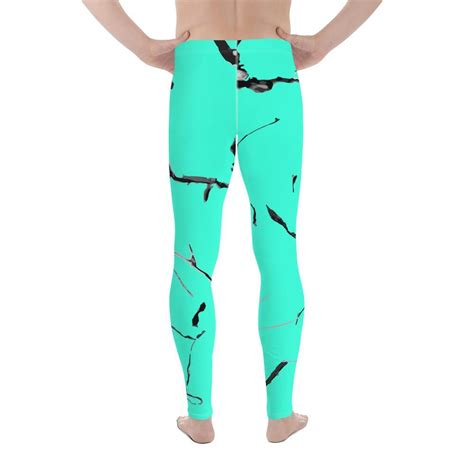 Showa Turquoise Blue Marble Sexy Neon Clothing Print Sexy Meggings Men