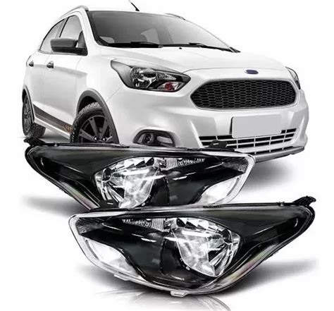 Farol Dianteiro Ford Ka 2015 2016 2017 Esquerd Mascara Negra