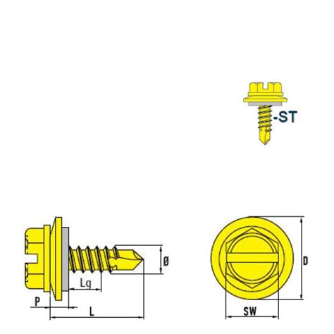 DIN 7504 L Vis Autoforeuse Tête Hexagonale Avec Fente Acier zingué S12