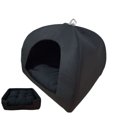 Cama Pet 2x1 Casinha Cabana Toca Iglu Almofada Cães Gato G MEGA