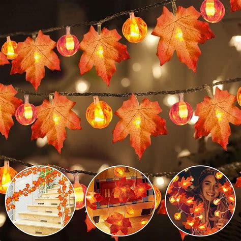 Guirlande Lumineuse en Forme de Feuilles D érable 6M40LED Forme de