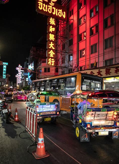 The Image Of Yaowarat Road The Main Artery Of Bangkok Chinatown