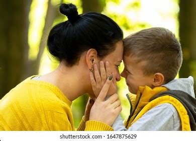 Mother Son Touch Their Foreheads Stock Photo 1647875629 Shutterstock