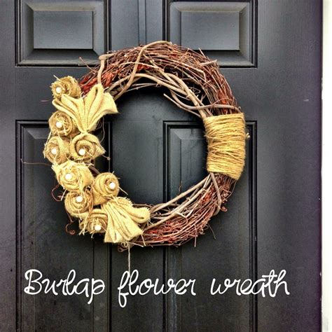 Burlap Flower Wreath - Living with Lady