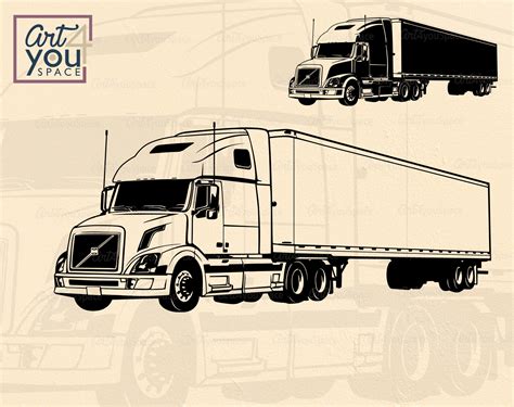 Semi Trailer SVG Files For Cricut Tractor Truck Clipart Etsy Finland