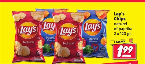 Lay S Chips Naturel Of Paprika Aanbieding Bij Nettorama 1Folders Nl