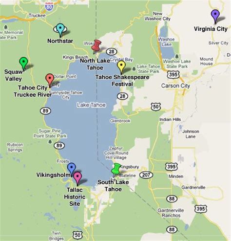 Touring The Lake Tahoe Basin Lake Tahoe Map Lake Tahoe Tahoe City