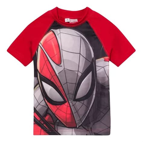 Remera Ni O Proteccion Solar Uv Spiderman Original Env O Gratis