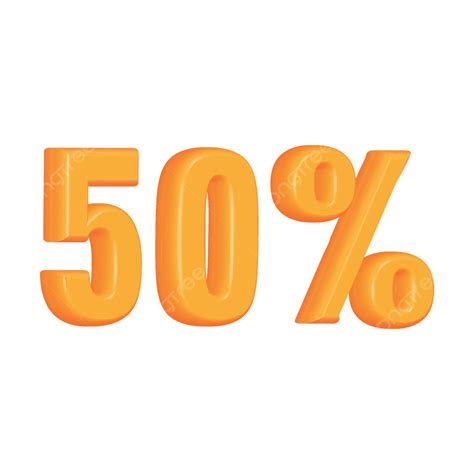 50 Por Ciento De Descuento En Números 3d Png Descuento Apagado 50