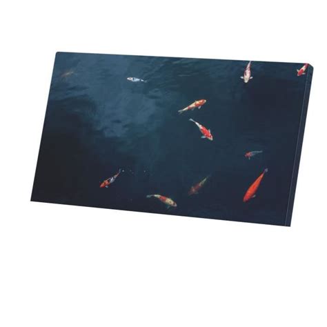 Tableau D Coratif Bassins De Carpes Koi Rouges Et Blanches Cm X