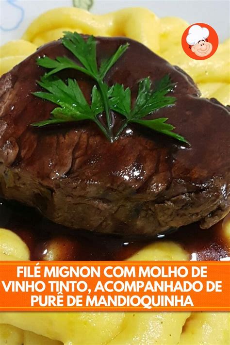 Receita de Filé mignon molho de vinho tinto acompanhado de purê de