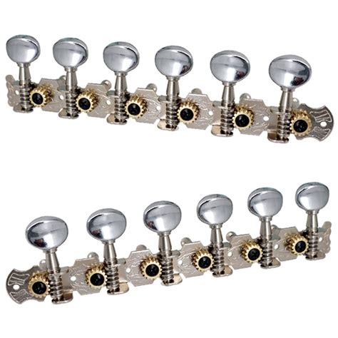 12 String Acoustic Guitar Tuning Pegs Tuners Key 6l 6r Round Machine Heads Parts