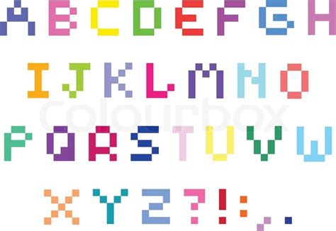 Minecraft Alphabet Pixel Art