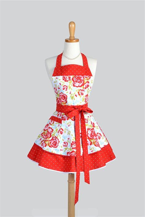 Ruffled Retro Aprons Cute Flirty Full Vintage Style Kitchen Etsy