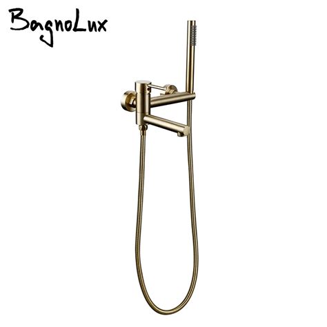 BagnoLux Single Holder Dual Control Wall Mounted Brushed Gold Black