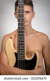 Naked Man Bass Guitar Stock Photo Shutterstock