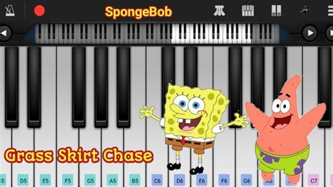 Grass Skirt Chase Spongebob Easy Piano Tutorial Perfect Piano Youtube