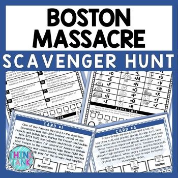 Boston Massacre Scavenger Hunt Reading Comprehension Activity Tpt