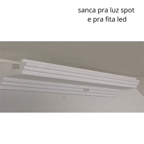 Moldura De Isopor Sanca Roda Teto Pra LUZ SPOTS E FITA LED Kit 2