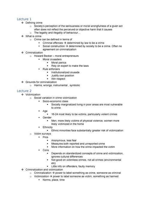 Lecture 1 Cr Lecture 1 Defining Crime O Societys Perception Of The