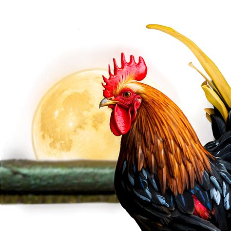 Download Rooster In The Moonlight Png 86