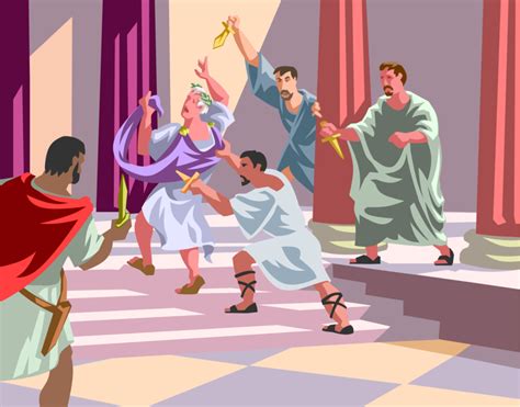 Julius Caesar S Stabbing By Brutus And Cassius Vector Image