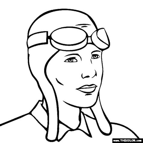 Amelia Earhart Coloring Pages Free Image Download