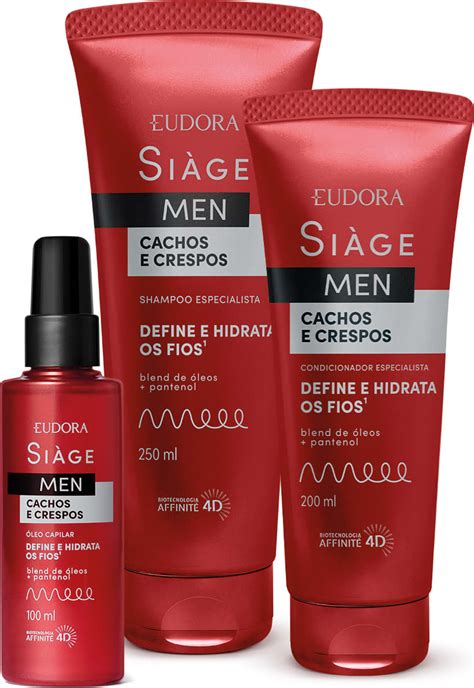 Combo Siàge Men Condicionador Cachos e Crespos 200ml Shampoo Cachos