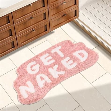 Boveu Get Naked Bath Mat Cute Bathroom Rugs Non Slip Water Absorbent