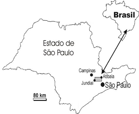 Mapa De Localiza O Da Rea Estudada Entre Jundia E Atibaia Sp