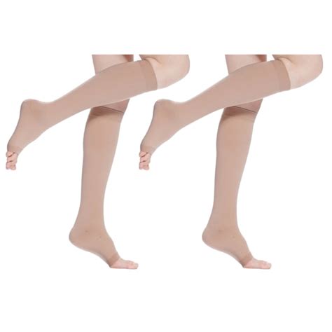 2 Pairs Toeless Compression Socks For Women And Men 20 30mmhg Support Circulation Recovery Open