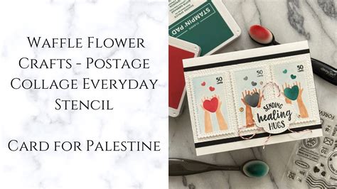 Waffle Flower Crafts Postage Collage Everyday Stencil Palestine