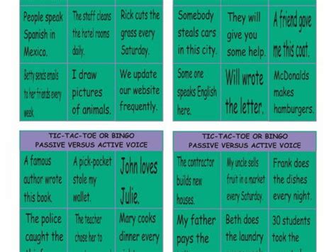 Passive Versus Active Voice 6 Board Game Bundle Teaching Resources