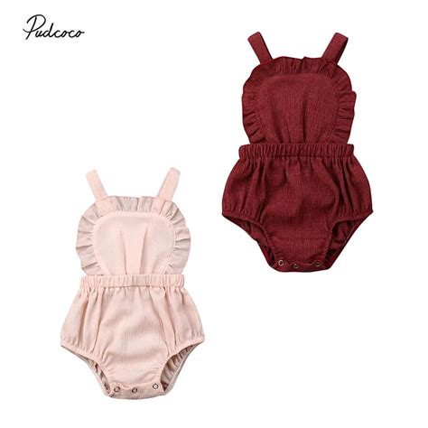 2019 Brand Cute Newborn Infant Baby Girl Bodysuit Ruffle Baby Clothes