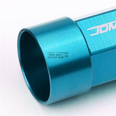 Pcs Set Jdm Aluminum Sky Blue Lug Nuts W Cap Adapter M X Mm Od