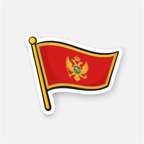 Ilustraci N Vectorial Bandera Nacional De Montenegro Con Escudo De