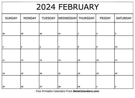 2024 February Calendar Free Printable Templates Meaning Grier Kathryn