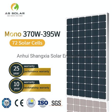 Panels 350w 360w 380w 385w 400w Pv Monocrystalline 72 Cells Solar Panel