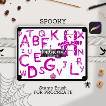 Halloween Alphabet Procreate Brush Stamp Halloween Clipart By Funnyarti