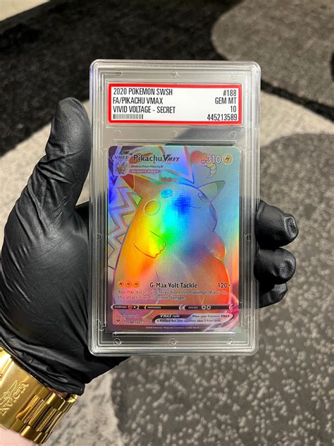 Pikachu Vmax Rainbow Rare Vivid Voltage Holo Psa Etsy