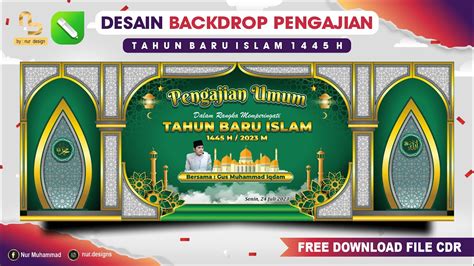 Desain Backdrop Pengajian Umum Memperingati Tahun Baru Islam 1445 H