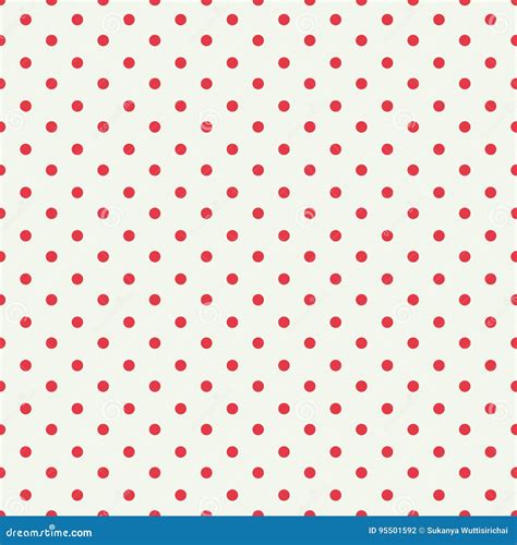 Red Dot Seamless Pattern Design For Wallpaper Stock Illustration